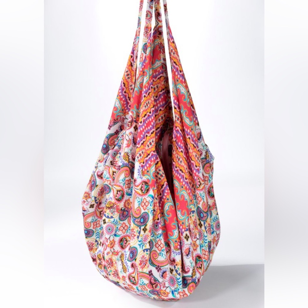 NWT! Ruggine Boho Vibrant Multicolor Paisley Shoulder Cotton Bag